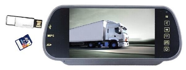 China supplier 7inch Rearview Mirror Monitor MP5 Bluetooth USB,SD Special for Bus Truck