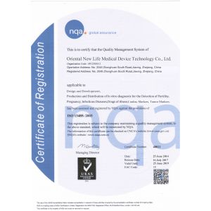 Orient New Life Medical Co.,Ltd. Сертификации