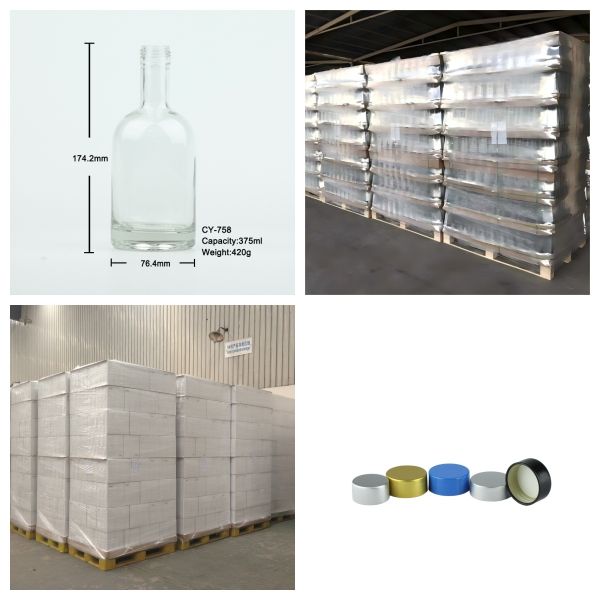 Screw Top 375 Ml Liquor Bottle For Gin 420g Glass Alcohol Bottles CY-758