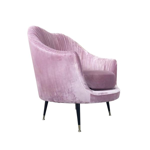 Modern design metal base velvet fabric french event sofa for wedding,living room sofa 1-seater
