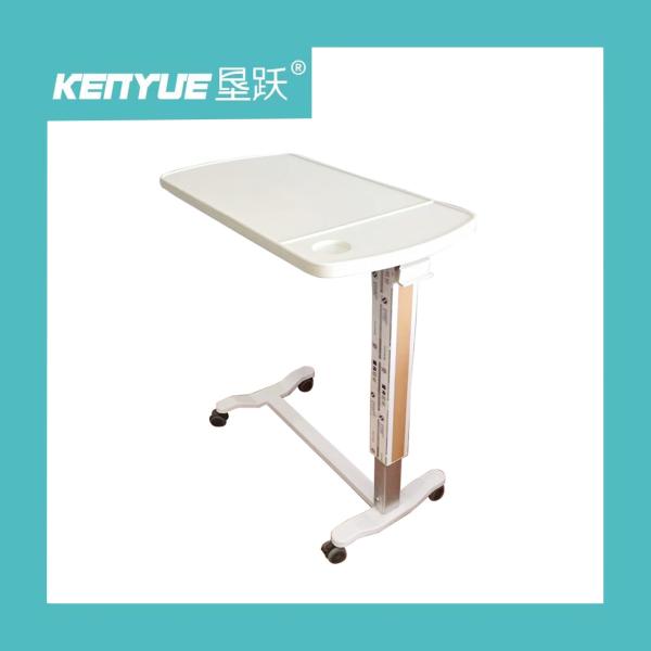 Jantando a tabela de Overbed do hospital de Tray Table Metal Gas Spring da cama de hospital