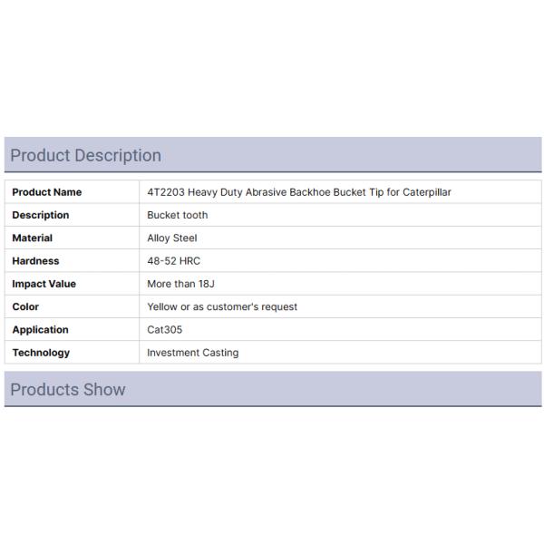 4T2203 Caterpillar cabeza de cubo de retroexcavadora abrasiva de uso pesado