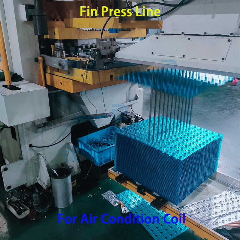 Full Automatic Aluminum Foil Fin Press Line Close Type Fin Press Machine For Fin Press