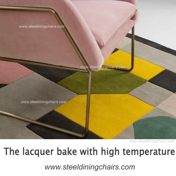 Living Room Velvet Covers Leisure Stainless Steel Single Seater Couch