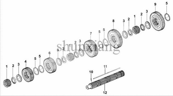 Gear M/S 3rd gear Eaton gear 12JSD200T-1707030 gearbox prices