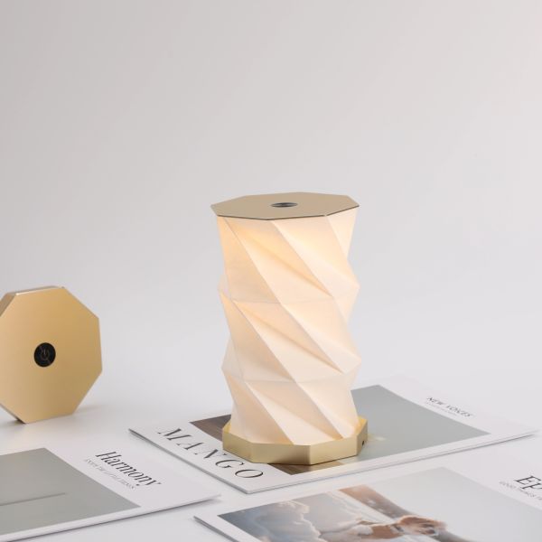 Cordless Foldable ABS Paper Tall Lamp Rechargeable Night Lights Touch Control Eco Friendly