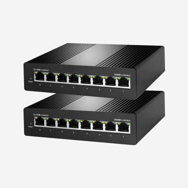 DC 12V-57V 8 Portos Industrial Ethernet não gerenciado com 8 portas Gigabit RJ45