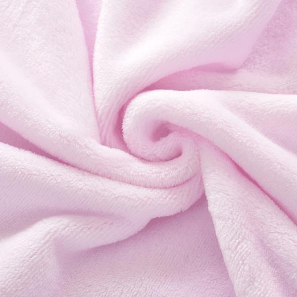 Polyester Breathable Soft Newborn Blanket Rabbit Embroidery Pink Fluffy Throw Blanket