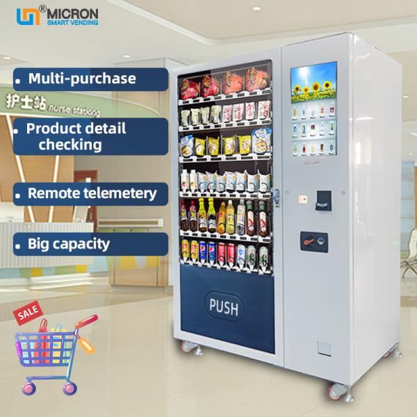 Intelligent Backend System Card Reader Snack Food Vending Machine With Adjustable Cooling System