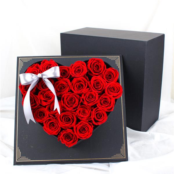 Forever Luxury Preserved Roses , Flower Heart Box For Wedding Gift