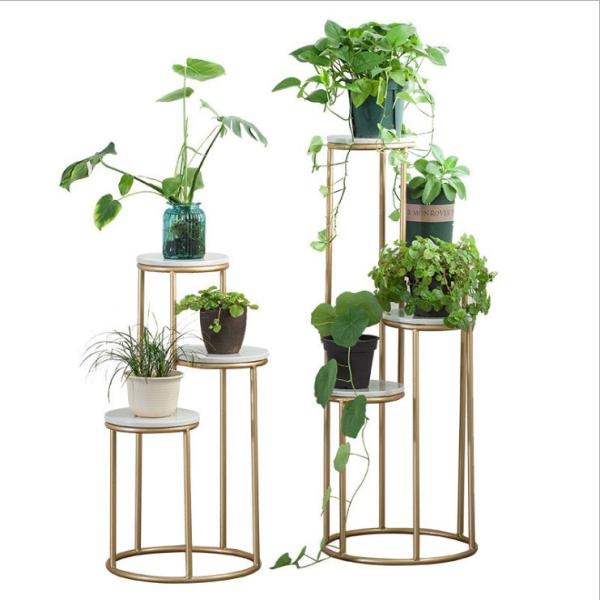 Flower pot shelf steel three layer stand for planter