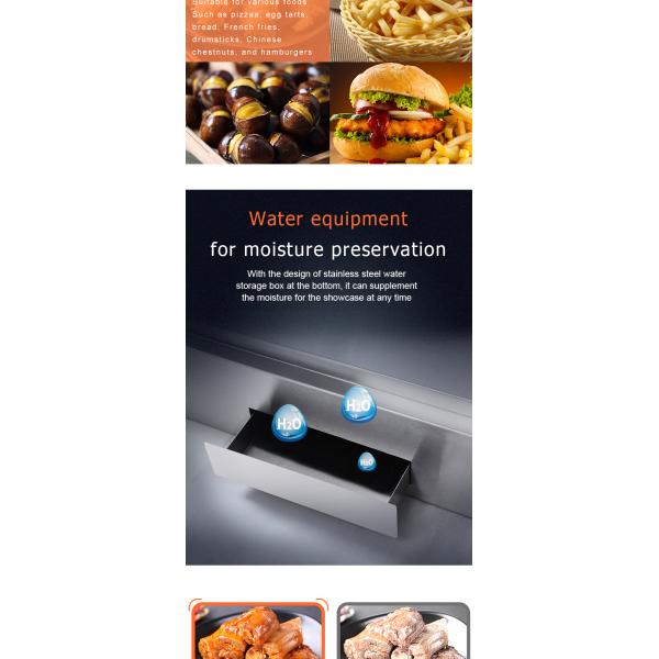 Электрический коммерческий 2-слойный дисплей горячей пищи для сохранения тепла пищи