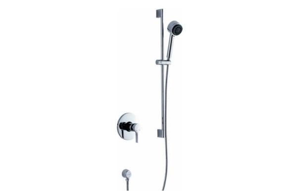 Modern Single Lever Wall Mount Bathroom Sink Faucet Brass Concealed Taps , Polished Chrome