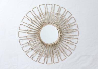 Living Room Rose Gold Floral Metal Wall Art Mirror