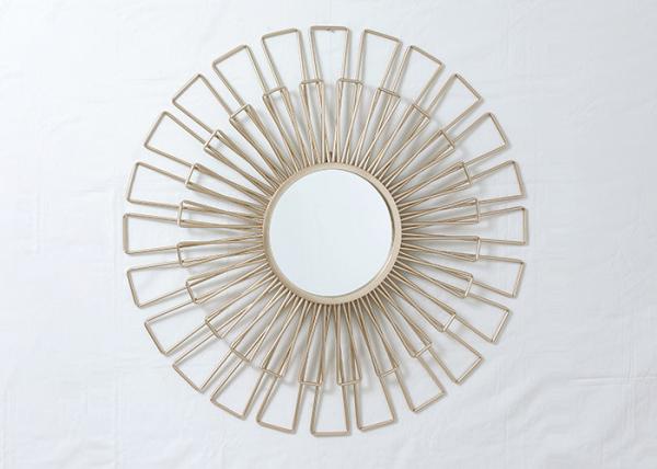 Living Room Rose Gold Floral Metal Wall Art Mirror