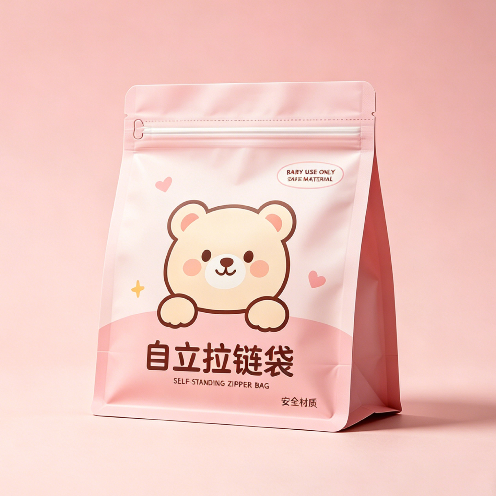 Custom Printed Stand-Up Zipper Pouches For Baby Snacks, Milk Powder & Dry Foods | Food Grade Resealable Stand Up Zip Bags OEM Cartoon Printing