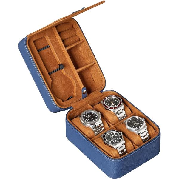ROTHWELL 5 Watch Travel Case Storage Organizer for 5 Watches | Tough Portable Protection w/Zipper Fits All Wristwatches