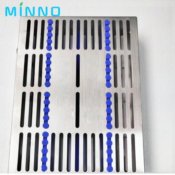 Dental Autoclavable Surgical Sterilization Box Stainless Steel Sterilization Rack Surgical Autoclavable Sterilization Box Dental Cassette File Burs Disinfection Tray