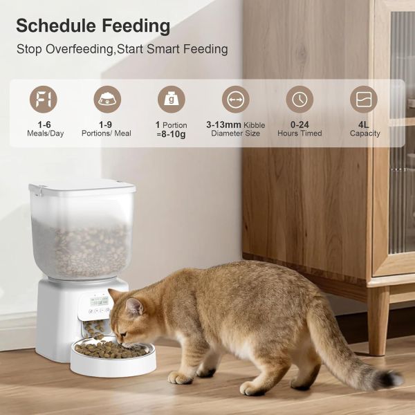 130 Degree Wide View Pet Feeder Two Way Audio App Remote Timed Feeding Design