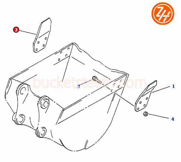 20mm PC200 Excavator Side Cutters 205-70-74180 Komatsu Bucket Parts