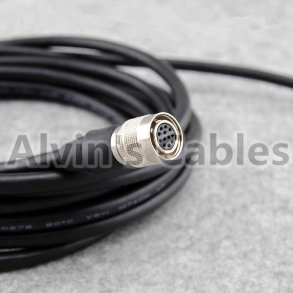Power I/O Cat6 M12 Cable Assembly HRS 12 Pin Hirose Female Open Twisted For
