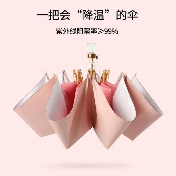 Metal Shaft Frame Custom Gradient Shade Umbrella Popular for Women All in 1 Function