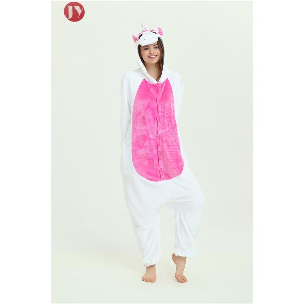 Cute Animal Womens Animal Pajamas Pink Unicorn Flannel Kigurumi Cosplay Party