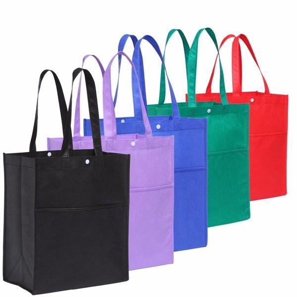 Foldable Custom Tote Bags / Purple  Non - woven Cloth Plain Shopping Bags