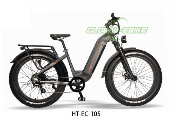 Dark Sliver Grey Kenda 26×4.0 Tire 48v 15ah Lithium Battery 500w Rear Hub Motor E-Bike