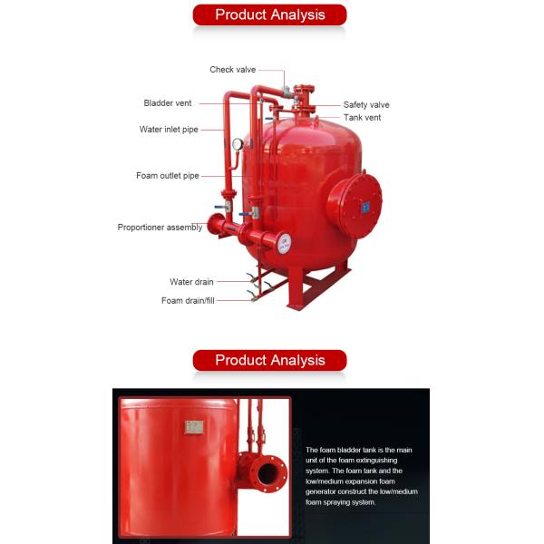 Carbon Steel 10000L Foam Fire Fighting System Vertical Foam Bladder Tank