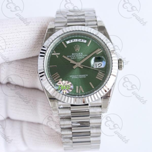 Clone Domingo Fecha 40MM Movimiento 3255 Reloj de calidad limpia