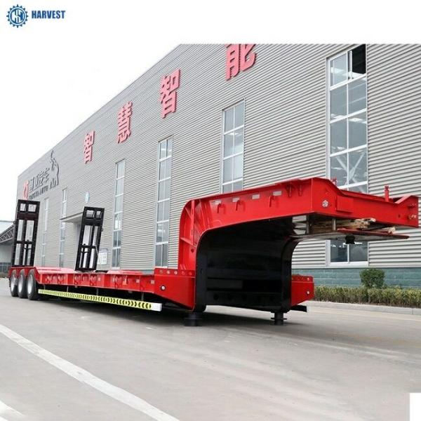 100ton 120ton Harvest Lowbed 3 Line 6 Axles Heavy Duty Semi Trailer