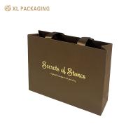 Imprimé sur mesure Laminé Marron Petit Vêtements Bijoux Vente de cadeaux Emballage en papier Sac écologique Caractéristiques Boîte Type