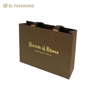 XL Packaging Custom Packaging Factory Custom Printed Laminated Brown Small Clothing Jewelry Shopping Gift Packaging Paper Bag Eco Friendly Features Box Type