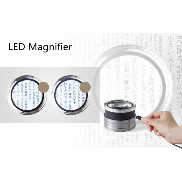 3 in 1 Magnetic Magnifier Loupe with HD Lens  Foldable Handheld/Desk/Neck , Silicone Skin-Friendly  Magnifying Glass