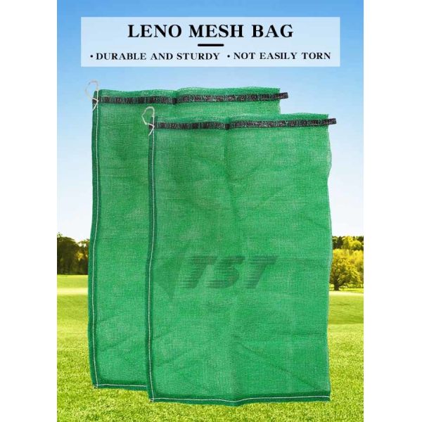 44*62cm Red Color Drawstring Pp Leno Mesh Bag For Firewood Packing