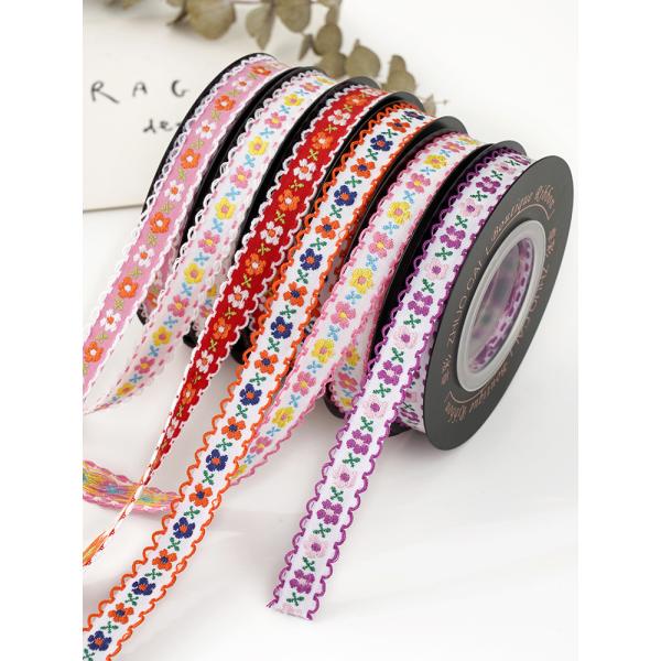 OEM ODM Цветочная Джакардная лента 10mm-25mm Цветочная Джакардная лента