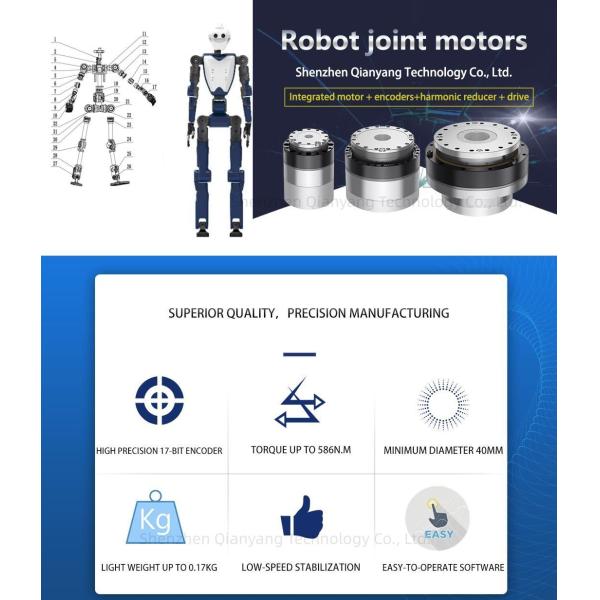 36W-1500W Robot Arm Joint Motor Servo Motor Joint DC 24V-48V Brushless