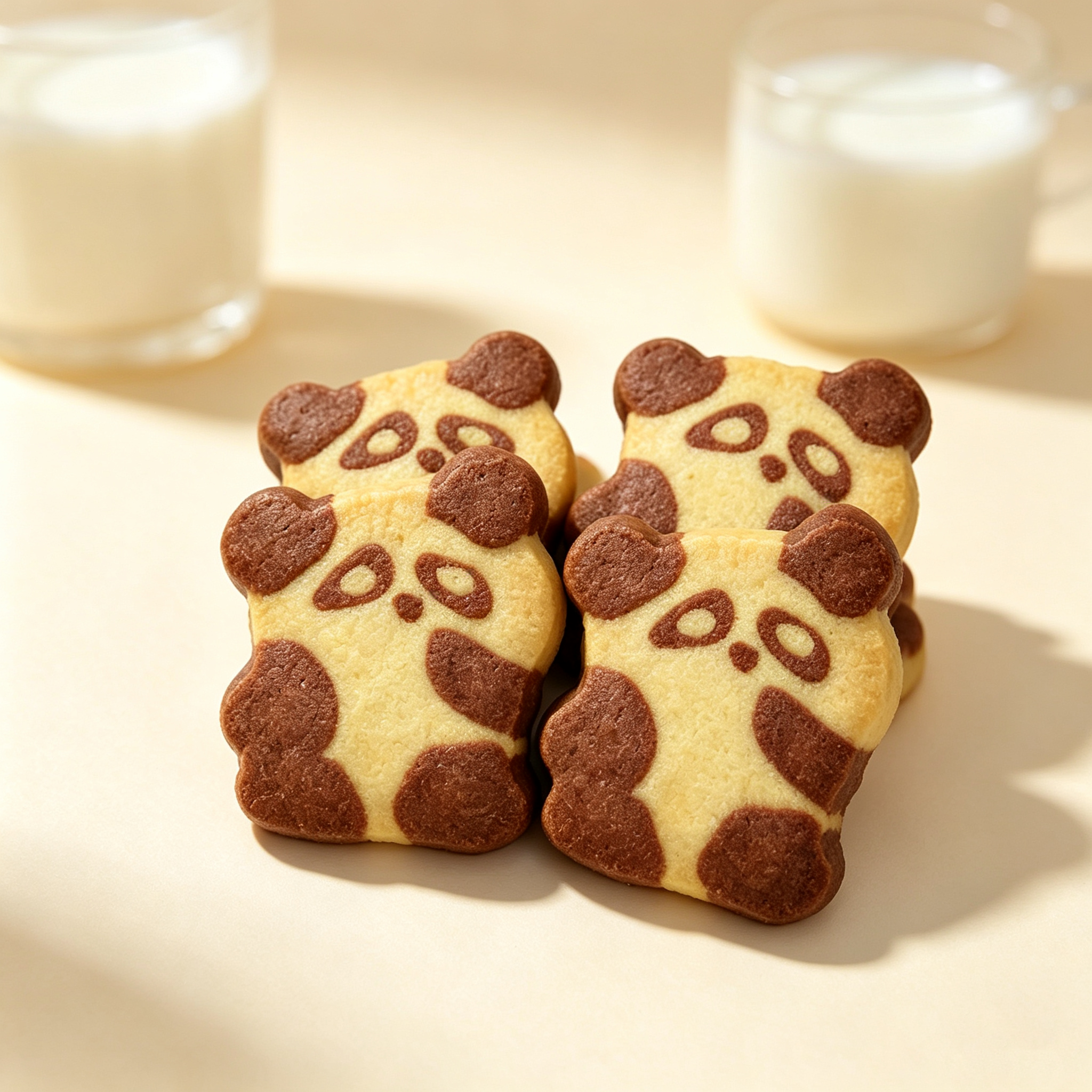 Kids Leisure Snacks Crispy Chinese Panda Cookies Cocoa Flavor Sweet Cookies For Afternoon Tea Break