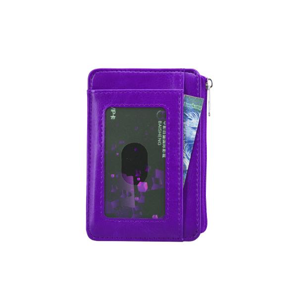 Purple Color Slim Credit Card Holder , Pocket Change Purse For Women / Girls