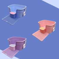 Boîte à litière semi-fermé bleue violette anti-éclaboussures