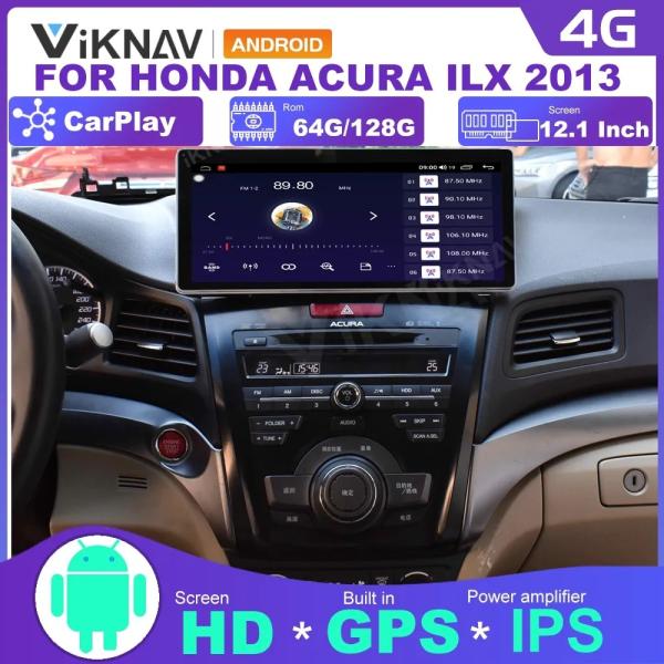 12.3 дюймовый 8-ядерный экран с ЖК-дисплеем для 2003 года Acura ILX Навигационный мультимедийный плеер Android Wireless Carplay 4G BT