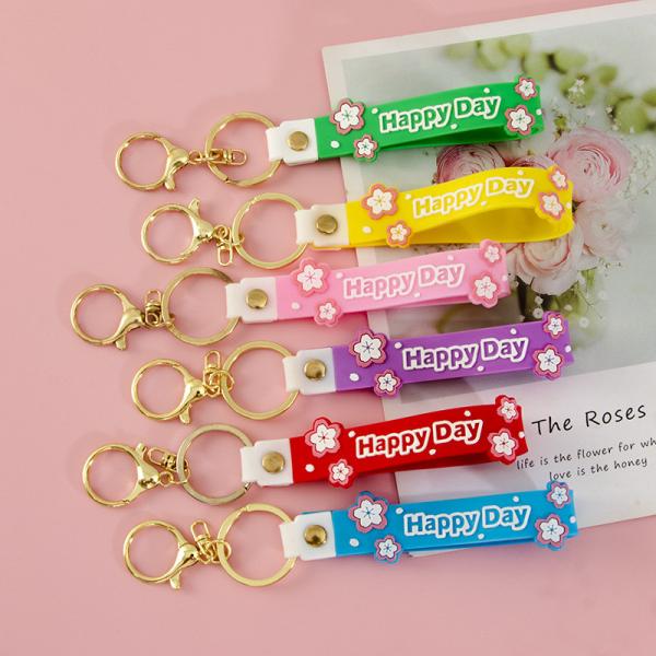 Милые мультфильмы о ключевых запястьях для девочек и мальчиков, бесплатный BPA настраиваемый силиконовый ключевой запястье запястье