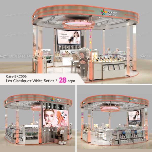 Branded Perfume Beauty Kiosk Store Fixtures And Displays Furniture For Shopping Mall