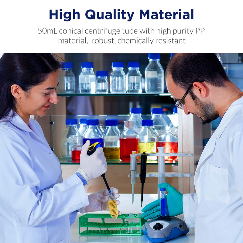 50mL Leak-Proof High Transparency Plastic Conical Centrifuge Tubes Secure Seal Cap for Sample Transport Clinical Laboratory