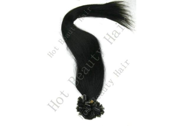 Unprocessed Custom Human Hair Wigs / U - Tip Long Pre Bonded Hair Extensions
