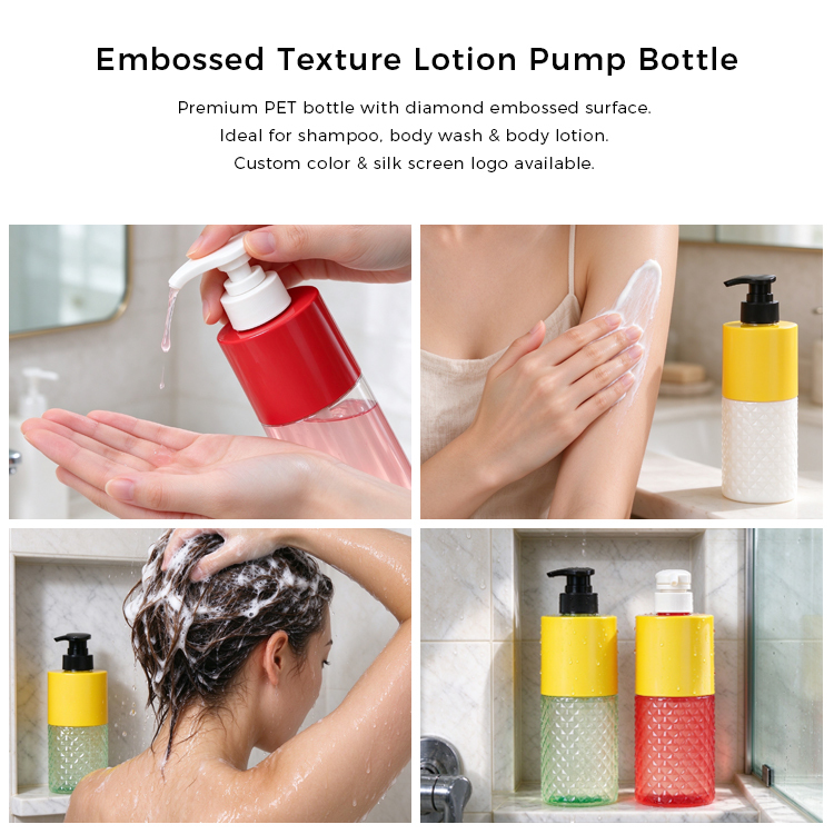 Bulk Lotion Pump Bottles – Textured PET Dispenser Bottles 350ml & 550ml
