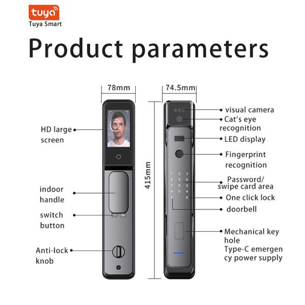 Fully automatic digital electronic intelligent door lock with facial and fingerprint recognition