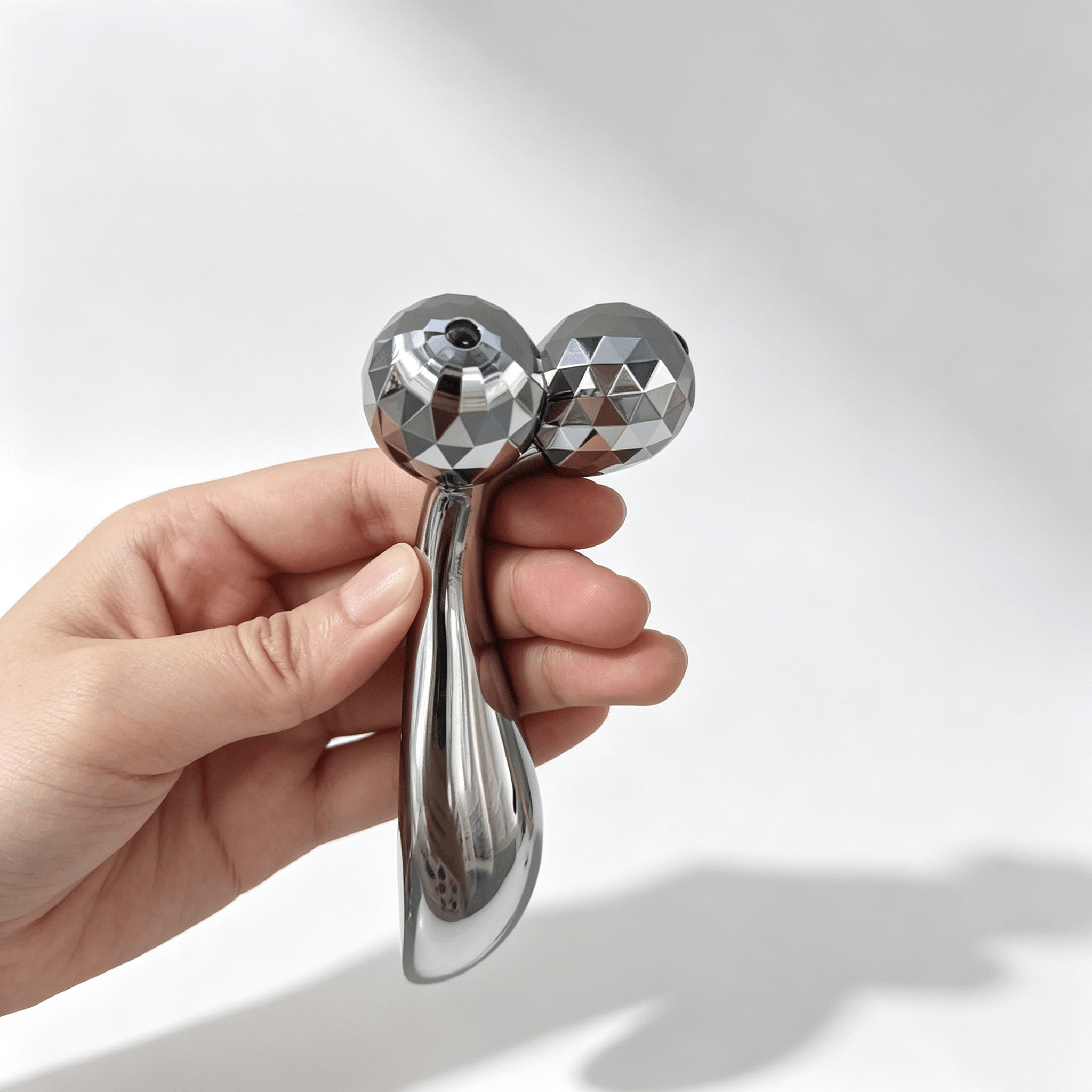 3D Metal Facial & Body Massager Roller – V-Shaped Contour Lift Tool