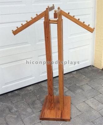 Floor Standing Retail Clothing Racks 4 - Way Oakwood High End Store Fixtures